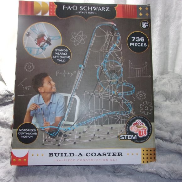 COPY - COPY - T-32 F.A.O. SCHWARZ BUILD A COASTER 736PC. CONSTRUCTION SET - Picture 1 of 13
